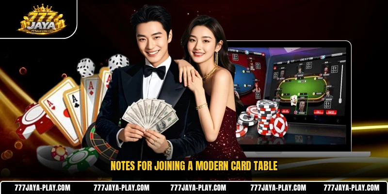 Notes for joining a modern card table